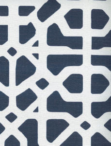 Meridian Navy 65 by Norbar Designer Fabric 65% POLYESTER 35% COTTON SPAIN 12 3/4"V 12"H 54 - Swanky Fabrics -