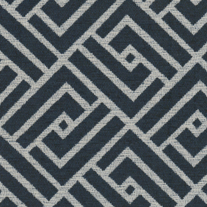 Metaphor 1 Royal by Stout Designer Fabric LIVING IS EASY DELFT/INDIGO 100%POL CHINA Horizontal: 4.750 and Vertical: 4.750 57 in - Swanky Fabrics -