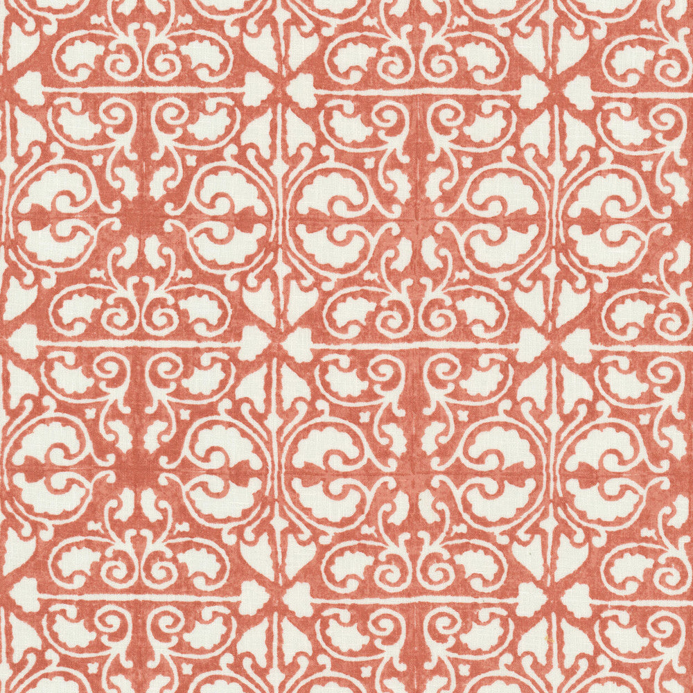 Meteor 1 Tile by Stout Designer Fabric RAINBOW LIBRARY GINGER/POPPY 68%POL 32%COT INDIA Horizontal: 13.500 and Vertical: 6.375 54 in - Swanky Fabrics -