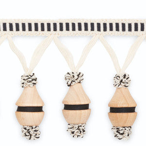 Claudine Molded Fringe Black /Off White/Natural MF4021-3 by Schumacher Trim