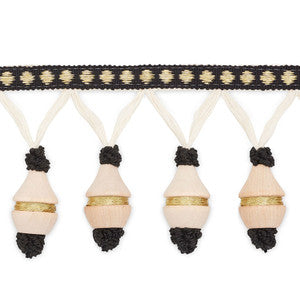 Matthew Molded Fringe Black/Gold Metallic MF4022-5 by Schumacher Trim