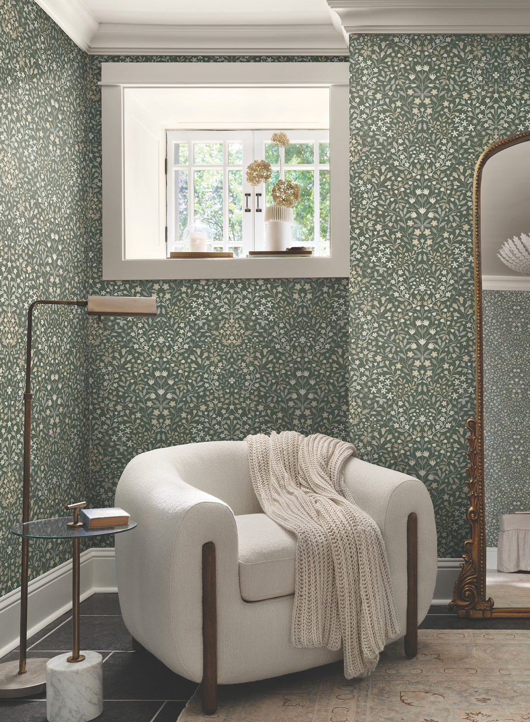 Garden Terrace Olive Wallpaper by Magnolia Home Designer