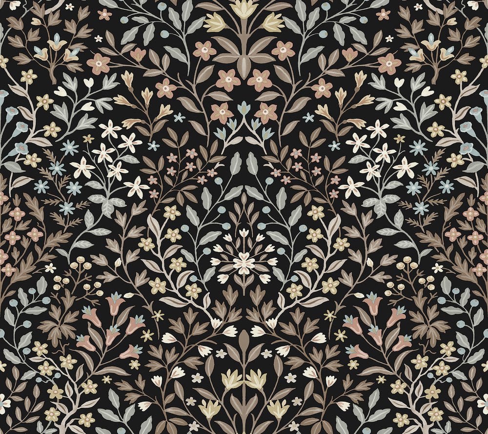 Garden Black & Neutral Terrace Wallpaper by Magnolia Home Magnolia Home 4 Covers about 60.8 square feet 27-in by 27-ft long roll Prepasted 24 - Fabric Carolina -