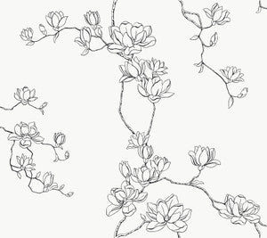 Magnolia Black Branches Wallpaper by Magnolia Home
