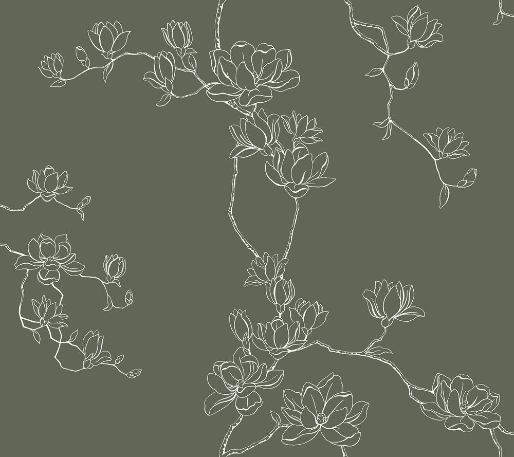 Magnolia Pine Branches Wallpaper by Magnolia Home Magnolia Home 4 Covers about 60.8 square feet 27-in by 27-ft long roll Prepasted 24 - Fabric Carolina -
