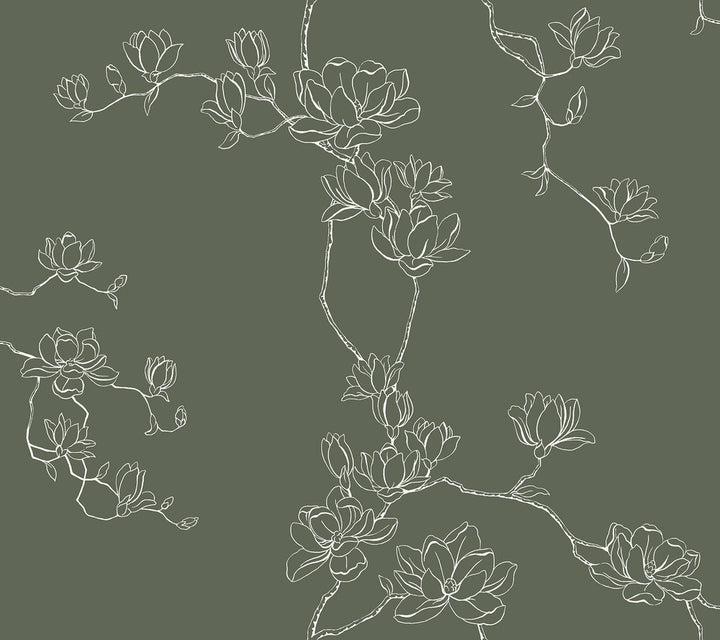 Magnolia Pine Branches Wallpaper by Magnolia Home Magnolia Home 4 Covers about 60.8 square feet 27-in by 27-ft long roll Prepasted 24 - Fabric Carolina -