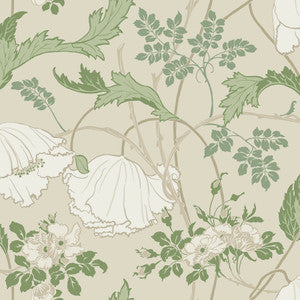 Gwendolyn Ecru & Green Wallpaper by Magnolia Home