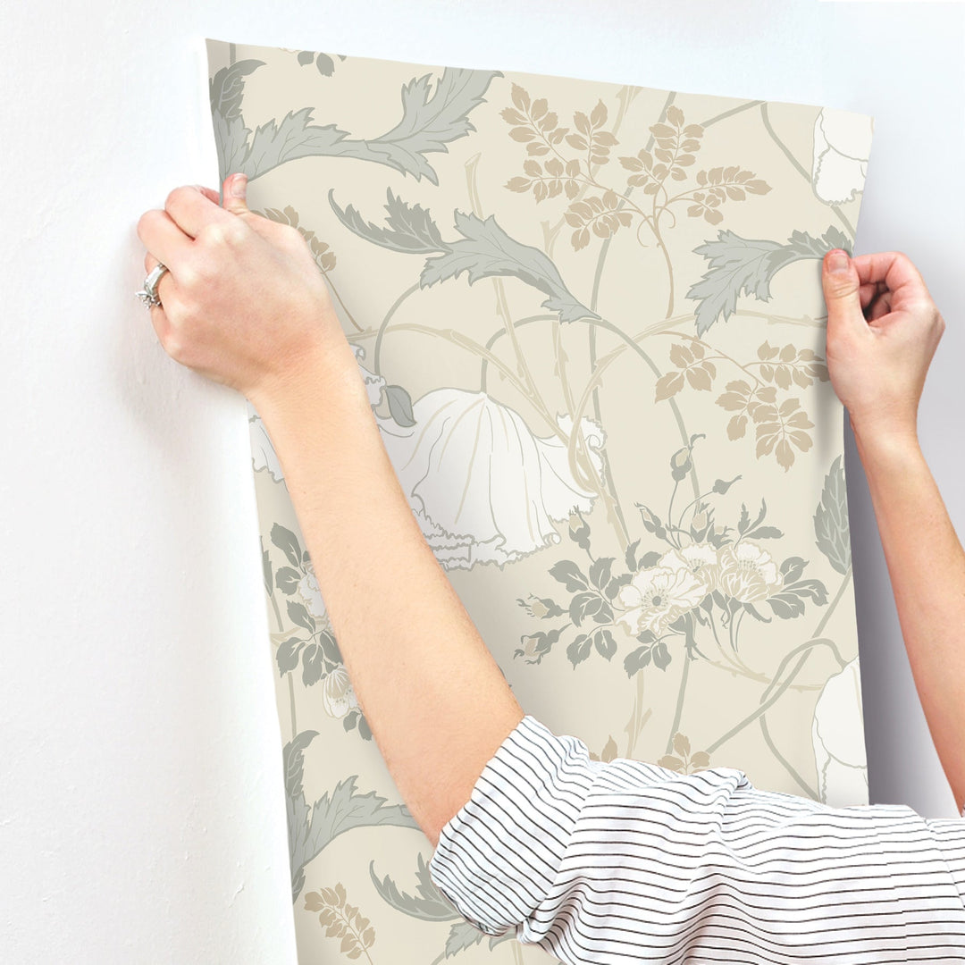 Gwendolyn Ivory & Grey Wallpaper by Magnolia Home Designer