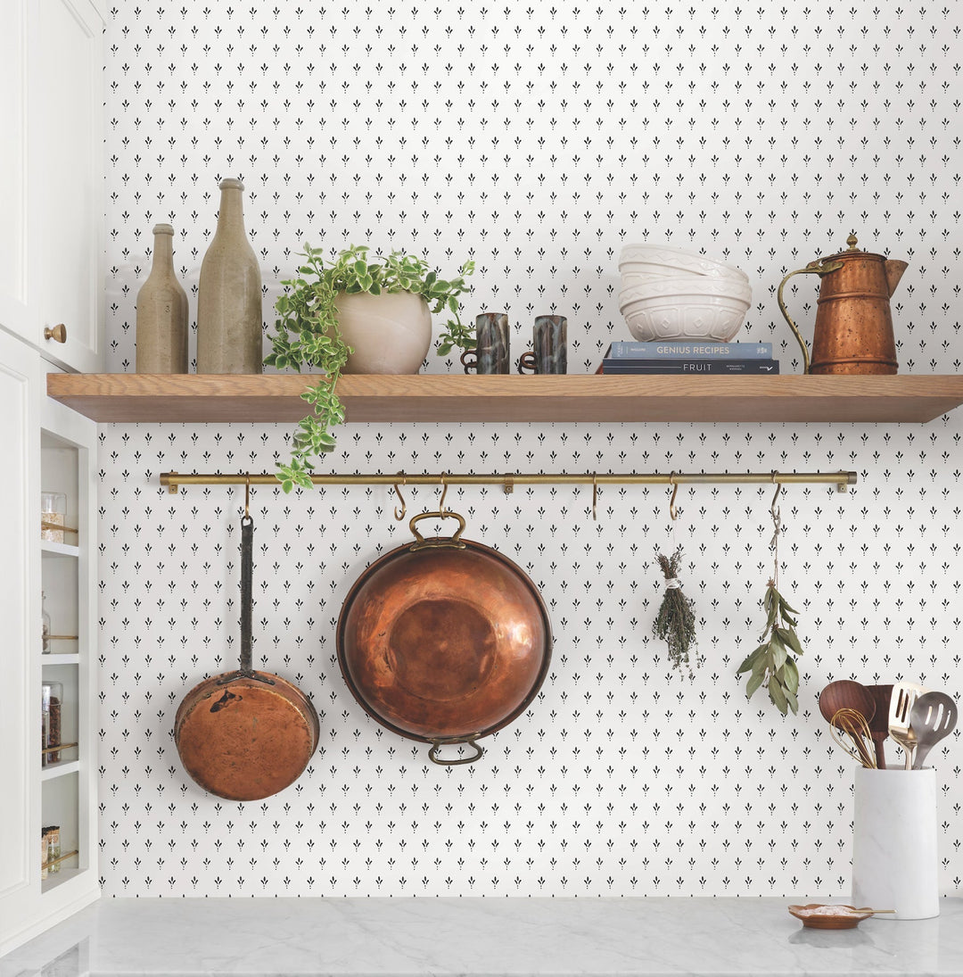 Charm Black & White Wallpaper by Magnolia Home Designer