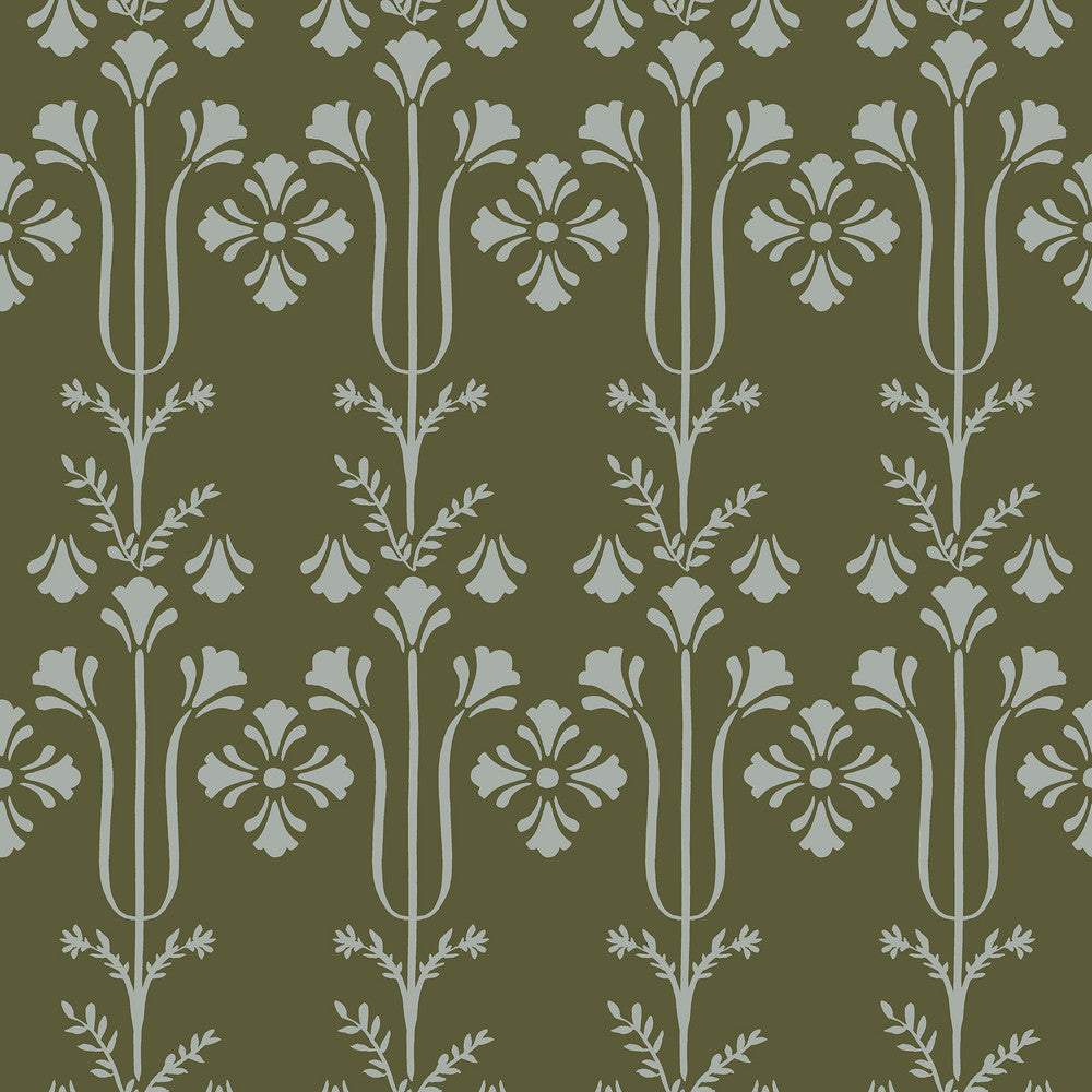 Lydia Moss Wallpaper by Magnolia Home Magnolia Home 4 Covers about 56.4 square feet 20.5-in by 33-ft long roll Prepasted 20.5 - Fabric Carolina -
