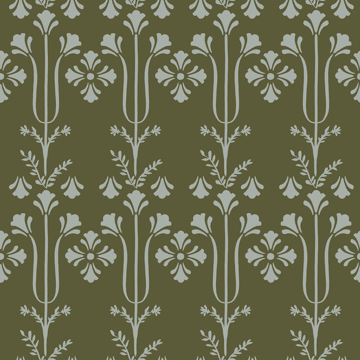 Lydia Moss Wallpaper by Magnolia Home Magnolia Home 4 Covers about 56.4 square feet 20.5-in by 33-ft long roll Prepasted 20.5 - Fabric Carolina -
