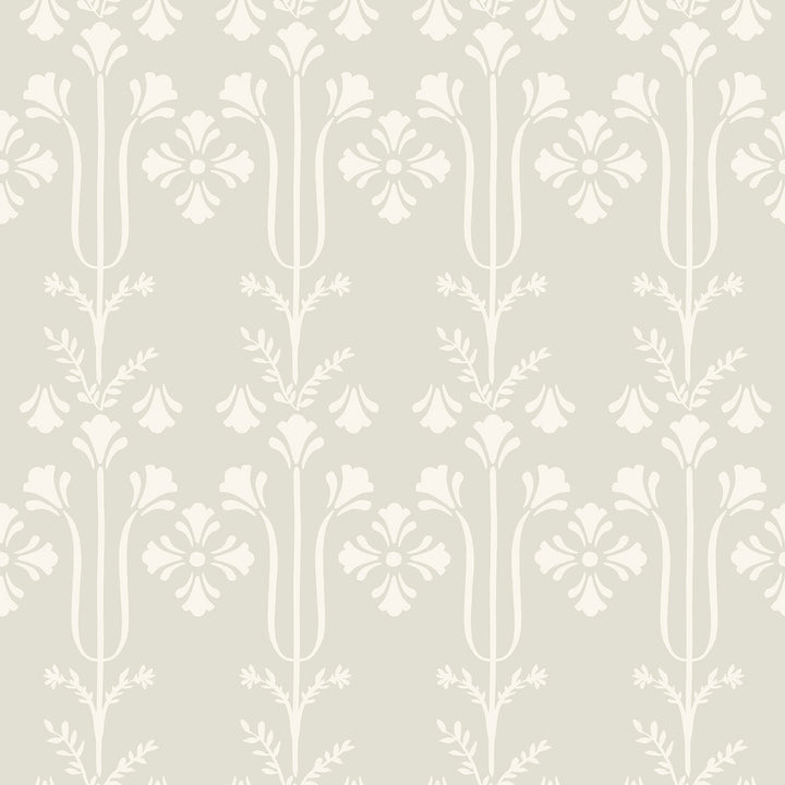 Lydia Ivory Wallpaper by Magnolia Home Magnolia Home 4 Covers about 56.4 square feet 20.5-in by 33-ft long roll Prepasted 20.5 - Fabric Carolina -