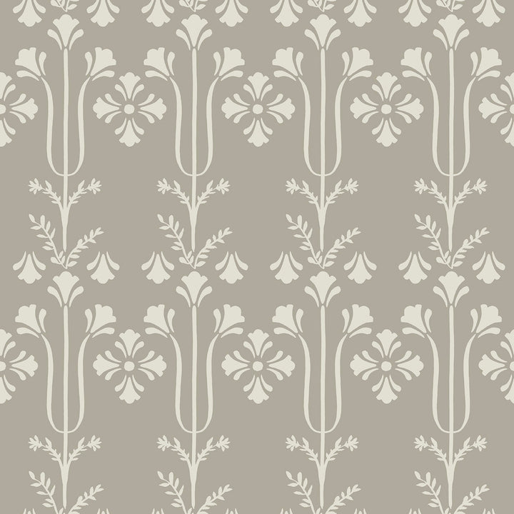 Lydia Taupe Wallpaper by Magnolia Home Magnolia Home 4 Covers about 56.4 square feet 20.5-in by 33-ft long roll Prepasted 20.5 - Fabric Carolina -