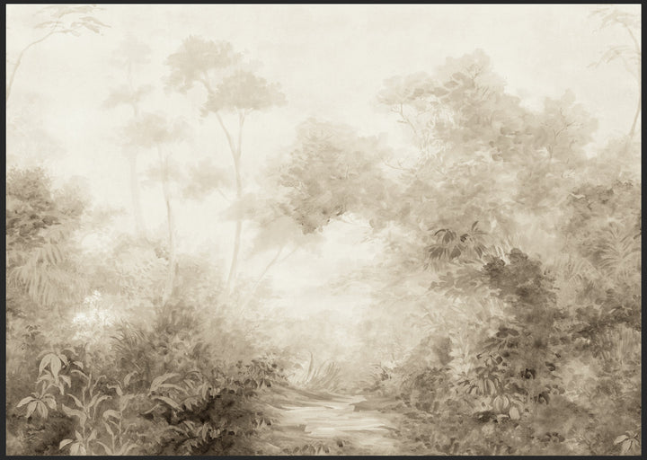 Woodlands Sepia Wall Mural by Magnolia Home Magnolia Home 4 Covers 7 panels - measures 15.75-ft wide by 11.2-ft tall when assembled 27-in by 11.2-ft long roll Unpasted 0 - Fabric Carolina -