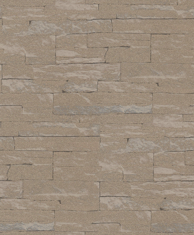Rheta Brown Stone Wallpaper by Marburg Marburg Covers about 56.4 square feet 20.5-in by 33-ft long roll Unpasted 25.2 - Fabric Carolina -