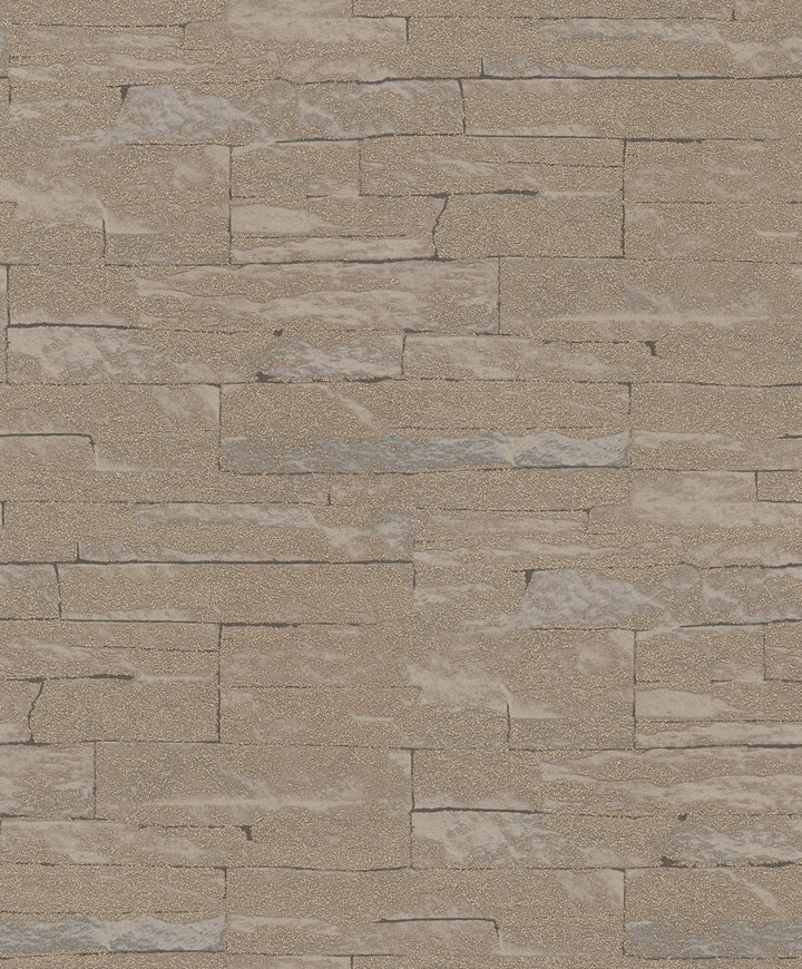 Rheta Brown Stone Wallpaper by Marburg Marburg Covers about 56.4 square feet 20.5-in by 33-ft long roll Unpasted 25.2 - Fabric Carolina -
