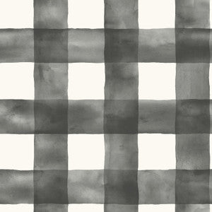 Watercolor Check Black & White Wallpaper by Magnolia Home