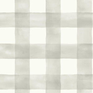 Watercolor Check Grey & White Wallpaper by Magnolia Home