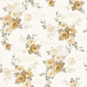 Heirloom Rose Yellow Wallpaper by Magnolia Home