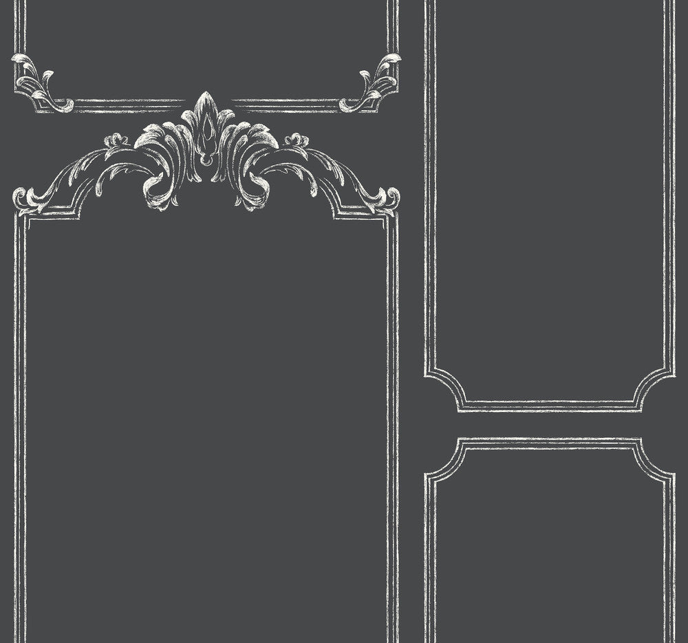 Chalkboard Black & White Wallpaper by Magnolia Home Magnolia Home Covers about 60.8 square feet 27-in by 27-ft long roll Prepasted 25.25 - Fabric Carolina -