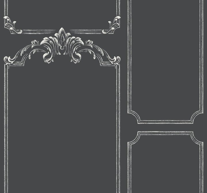 Chalkboard Black & White Wallpaper by Magnolia Home Magnolia Home Covers about 60.8 square feet 27-in by 27-ft long roll Prepasted 25.25 - Fabric Carolina -