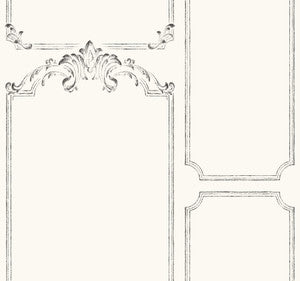 French Panel White & Black Wallpaper by Magnolia Home
