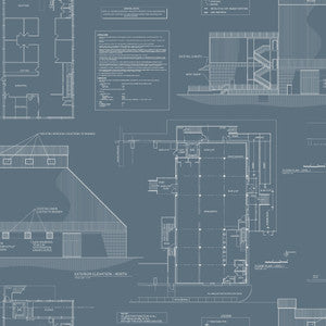 The Market Blue & White Wallpaper by Magnolia Home