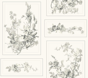 The Magnolia Grey & Off White Wallpaper by Magnolia Home