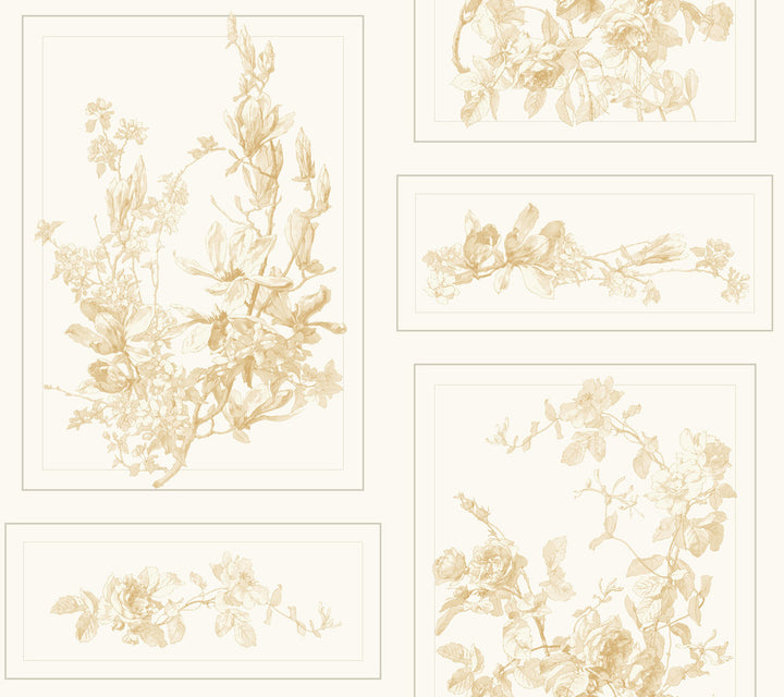 The Magnolia Brown & White Wallpaper by Magnolia Home Magnolia Home Covers about 60.8 square feet 27-in by 27-ft long roll Prepasted 24 - Fabric Carolina -