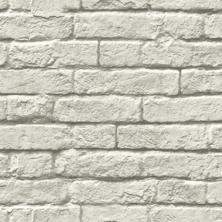Brick & Mortar Grey & White Wallpaper by Magnolia Home Magnolia Home Covers about 56.4 square feet 20.5-in by 33-ft long roll Prepasted 20.5 - Fabric Carolina -