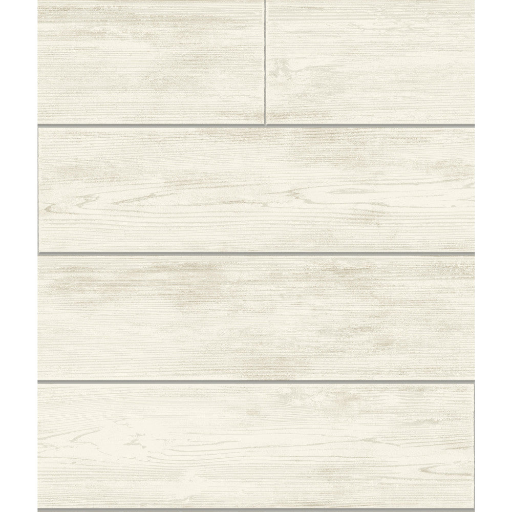 Shiplap Grey & Off White Wallpaper by Magnolia Home Magnolia Home Covers about 56.4 square feet 20.5-in by 33-ft long roll Prepasted 24 - Fabric Carolina -