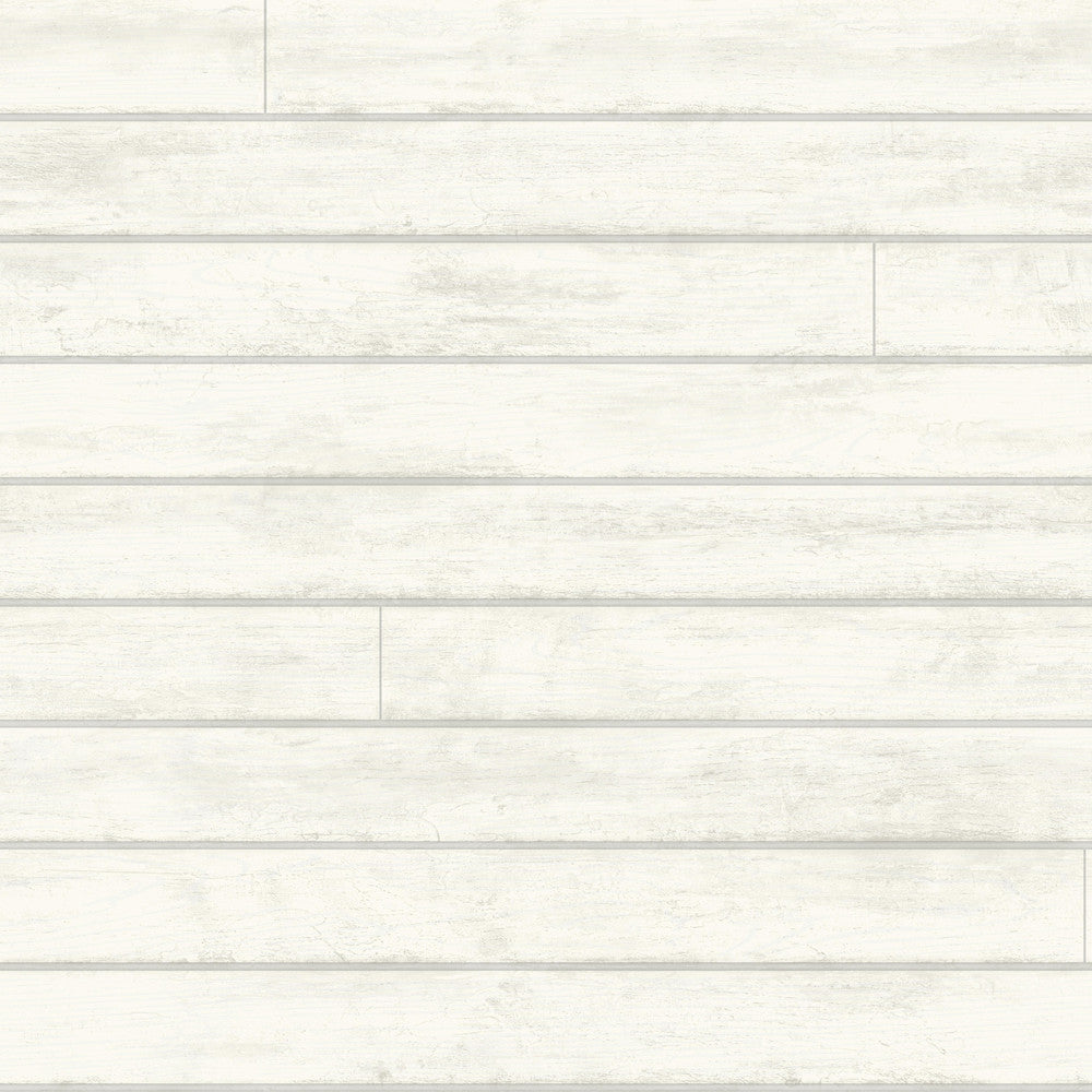 Skinnylap White & Grey Wallpaper by Magnolia Home Magnolia Home Covers about 56.4 square feet 20.5-in by 33-ft long roll Prepasted 20.5 - Fabric Carolina -