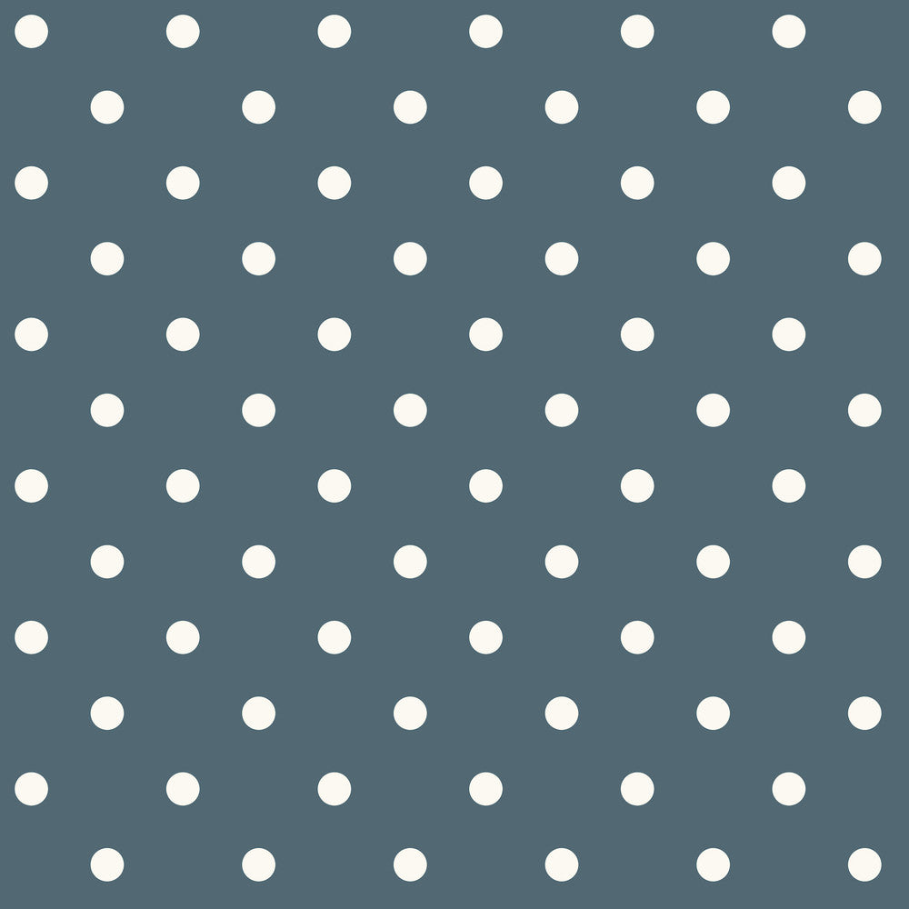 Dots on Dots White & Blue Wallpaper by Magnolia Home Magnolia Home Covers about 56.4 square feet 20.5-in by 33-ft long roll Prepasted 3.38 - Fabric Carolina -