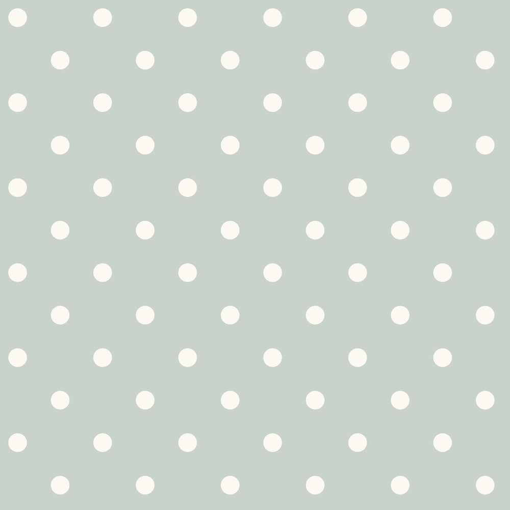 Dots on Dots Green & White Wallpaper by Magnolia Home Magnolia Home Covers about 56.4 square feet 20.5-in by 33-ft long roll Prepasted 3.38 - Fabric Carolina -