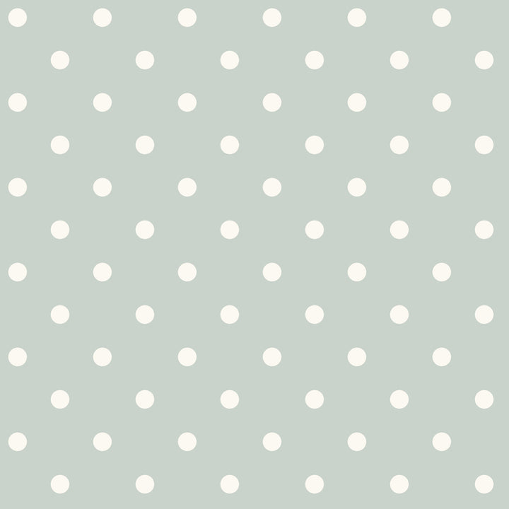 Dots on Dots Green & White Wallpaper by Magnolia Home Magnolia Home Covers about 56.4 square feet 20.5-in by 33-ft long roll Prepasted 3.38 - Fabric Carolina -