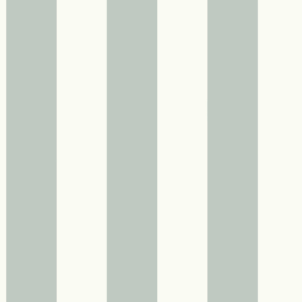 Awning Stripe Green & White Wallpaper by Magnolia Home Magnolia Home Covers about 56.4 square feet 20.5-in by 33-ft long roll Prepasted 0 - Fabric Carolina -