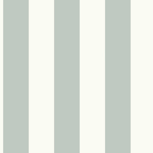 Awning Stripe Green & White Wallpaper by Magnolia Home
