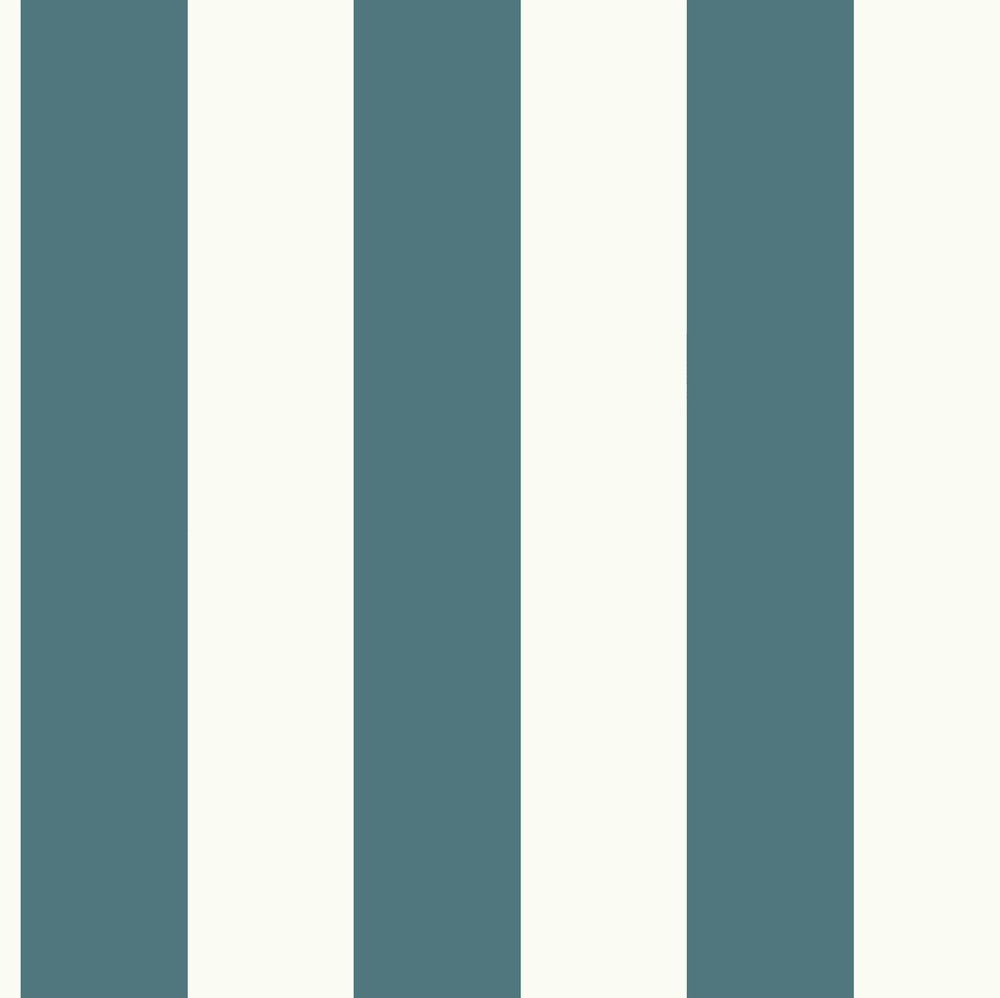 Awning Stripe Blue & White Wallpaper by Magnolia Home Magnolia Home Covers about 56.4 square feet 20.5-in by 33-ft long roll Prepasted 0 - Fabric Carolina -