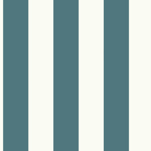 Awning Stripe Blue & White Wallpaper by Magnolia Home