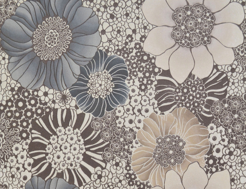 Anemones Brown Wallpaper by Missoni Missoni Covers about 56.4 square feet 20.5-in by 33-ft long roll Unpasted 15.7 - Fabric Carolina -