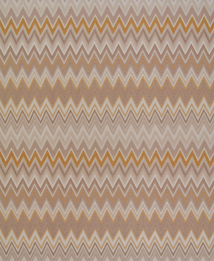 Zig Zag Beige Wallpaper by Missoni Missoni Covers about 56.4 square feet 20.5-in by 33-ft long roll Unpasted 25 - Fabric Carolina -