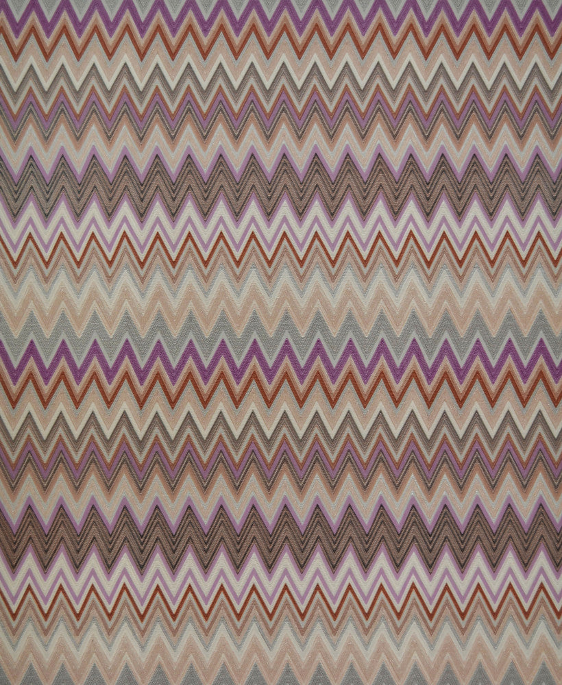Zig Zag Multicolore Purple Wallpaper by Missoni Missoni Covers about 56.4 square feet 20.5-in by 33-ft long roll Unpasted 25 - Fabric Carolina -
