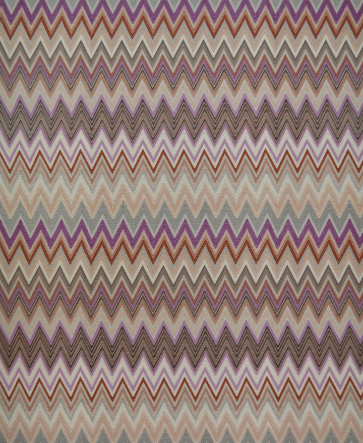 Zig Zag Multicolore Purple Wallpaper by Missoni Missoni Covers about 56.4 square feet 20.5-in by 33-ft long roll Unpasted 25 - Fabric Carolina -
