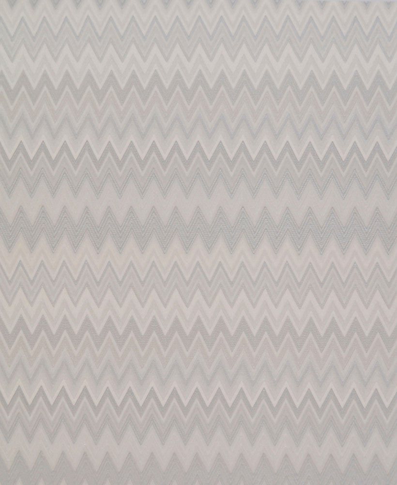 Zig Zag Multicolor White Wallpaper by Missoni Missoni Covers about 56.4 square feet 20.5-in by 33-ft long roll Unpasted 25 - Fabric Carolina -