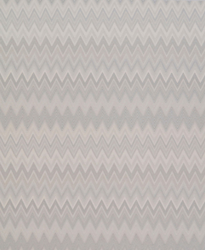 Zig Zag Multicolor White Wallpaper by Missoni Missoni Covers about 56.4 square feet 20.5-in by 33-ft long roll Unpasted 25 - Fabric Carolina -