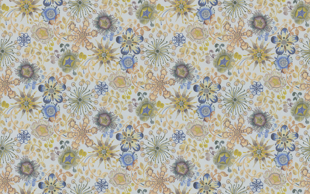 Magic Garden Blue & Green Wallpaper by Missoni Missoni 4 Covers about 108.1 square feet 39.3-in by 33-ft long roll Unpasted 12.5 - Fabric Carolina -