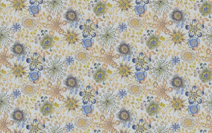 Magic Garden Blue & Green Wallpaper by Missoni Missoni 4 Covers about 108.1 square feet 39.3-in by 33-ft long roll Unpasted 12.5 - Fabric Carolina -