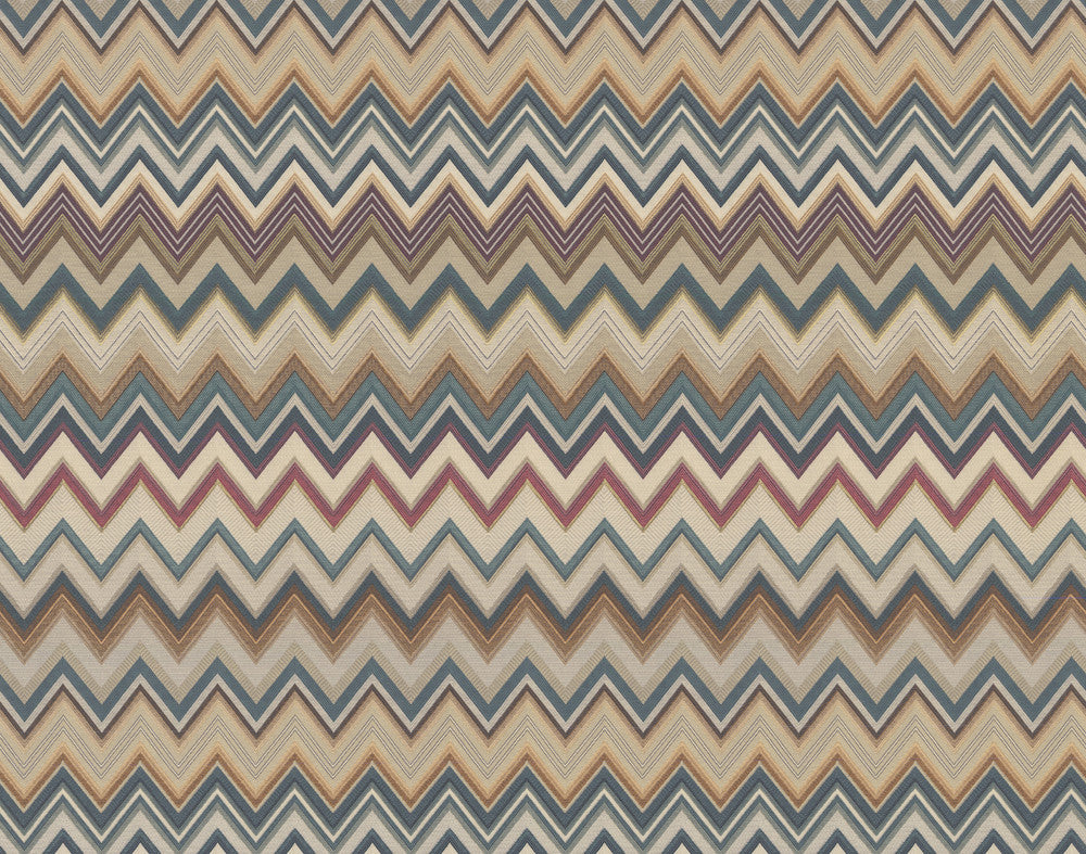Happy Zigzag Green & Brown Wallpaper by Missoni Missoni 4 Covers about 108.1 square feet 39.3-in by 33-ft long roll Unpasted 23.6 - Fabric Carolina -