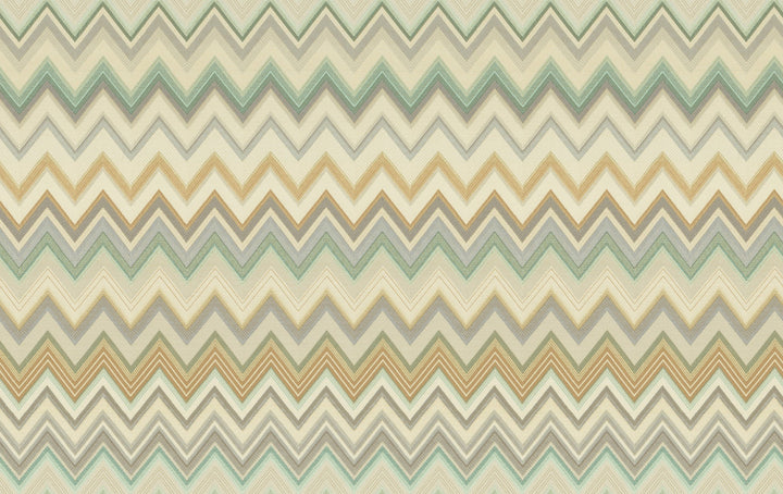 Happy Zigzag Green Wallpaper by Missoni Missoni 4 Covers about 108.1 square feet 39.3-in by 33-ft long roll Unpasted 23.6 - Fabric Carolina -