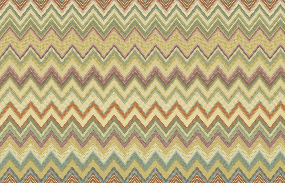 Happy Zigzag Gold Wallpaper by Missoni Missoni 4 Covers about 108.1 square feet 39.3-in by 33-ft long roll Unpasted 23.6 - Fabric Carolina -